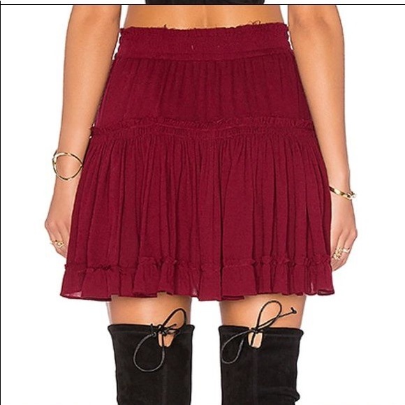 ISO MISA Los Angeles Marion Skirt in Burgundy - Picture 2 of 2